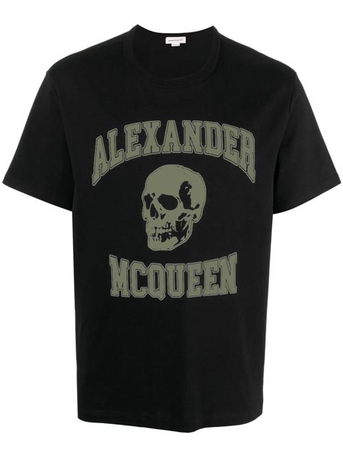 T'shirt nera da uomo. Alexander McQueen | 759442QTAAW0519